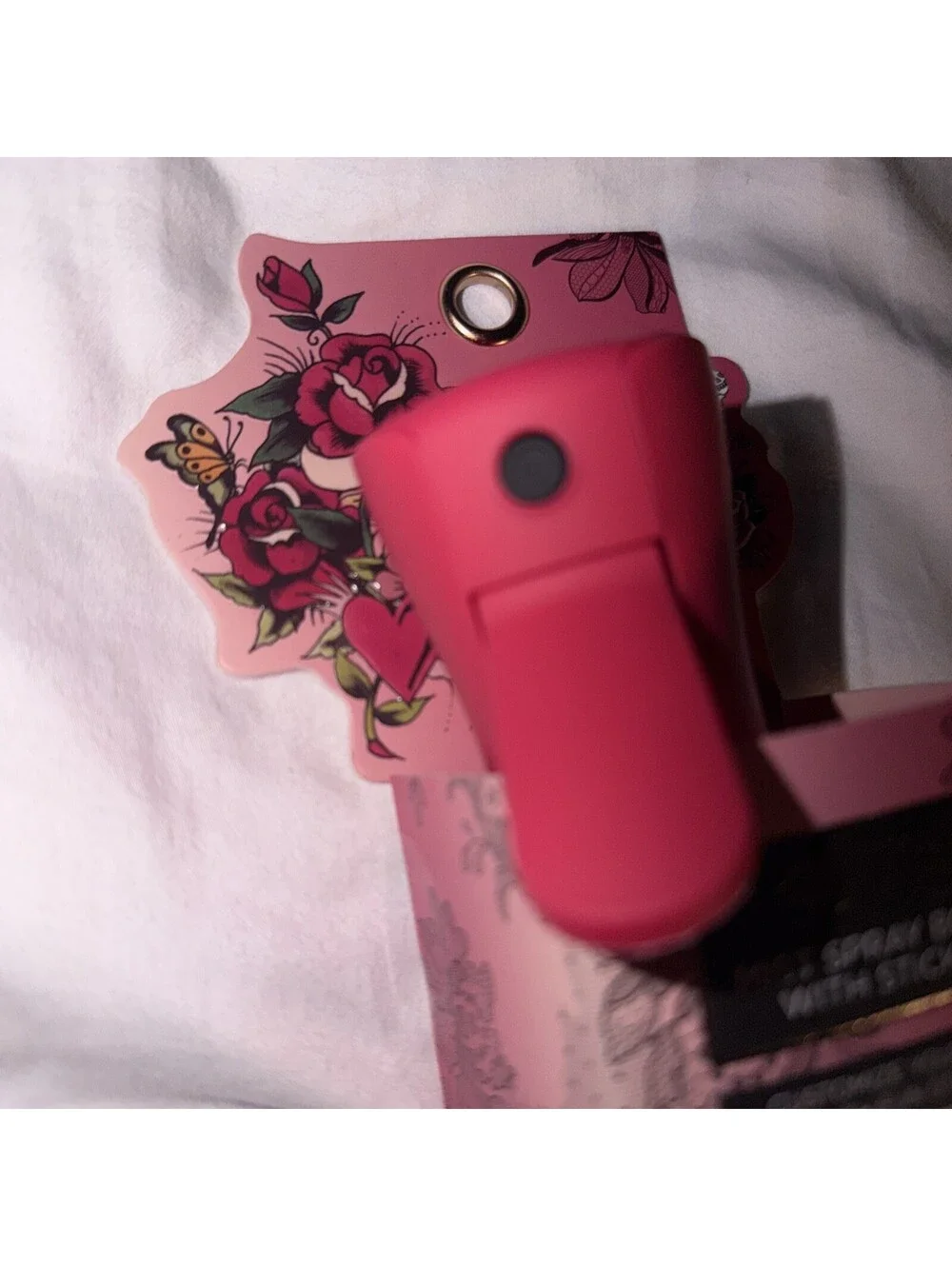 ED HARDY Reusable pink with Stickers Plastic Mist Spray Bottle, 10.1 fl oz